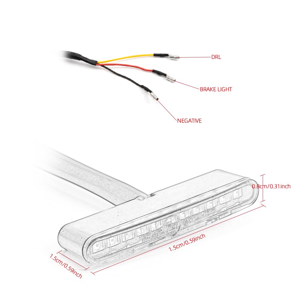 Mini Moto Feu Arrière LED Moto Feux stop Lampe de Frein pour Scooter ATV Cafe Racer Bobber Feux Arrière (Rouge)