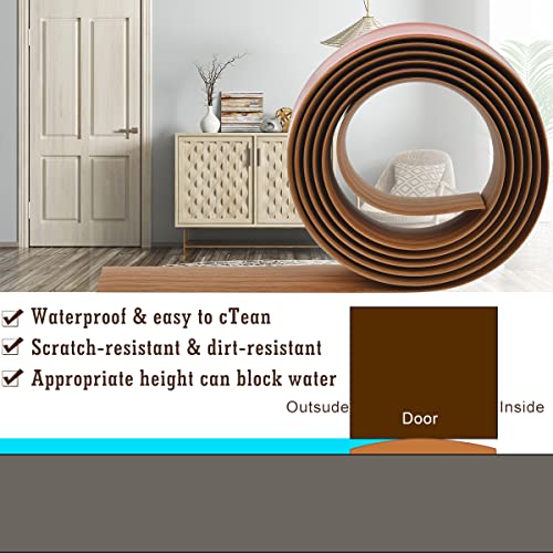 DODUOS 2m*5cm Übergangsprofil Selbstklebend, Braune Holzmaserung Übergangsleiste Selbstklebende Teppichkantenleiste, Bodenprofil Schiene Laminat Übergangsleiste selbstklebend Übergangsprofil Vinyl