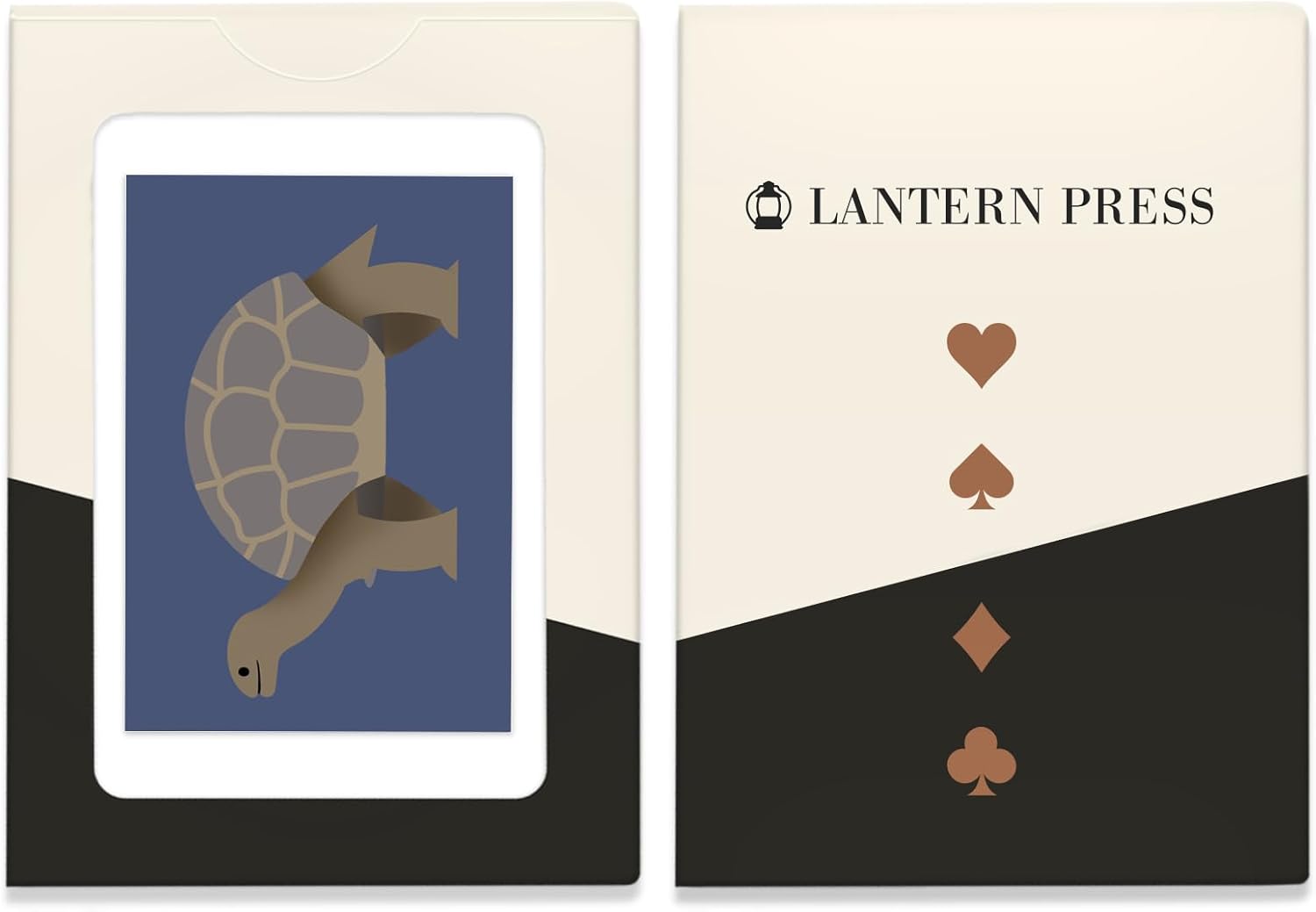 Lantern Press Tortoise, Retro Style, 52 Playing Cards for Adults, Poker Size Card Deck