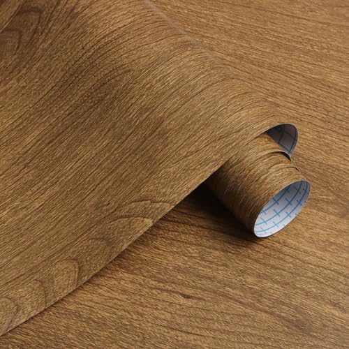 CiCiwind Peel and Stick Wallpaper Wood Effect Wallpaper 44×300CM Brown