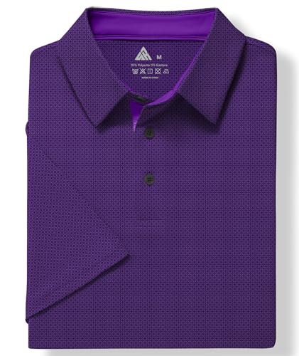 Mens Polo Shirts Short Sleeve Printed Quick‑Dry Golf Tops - image 4