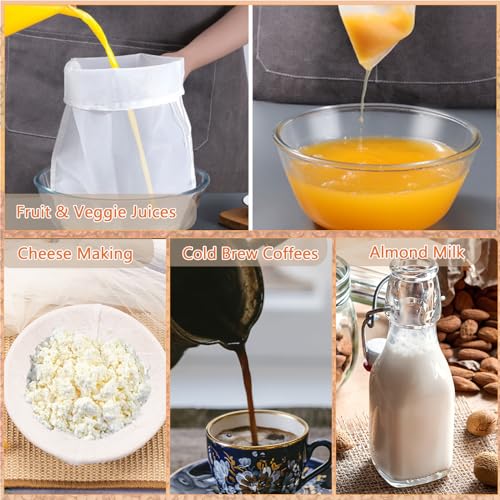 Gelapa NUTBAG1001-6P 6 Pack Nut Milk Bag, Reusable Food Nylon Strainer Nut Bags thumb #5