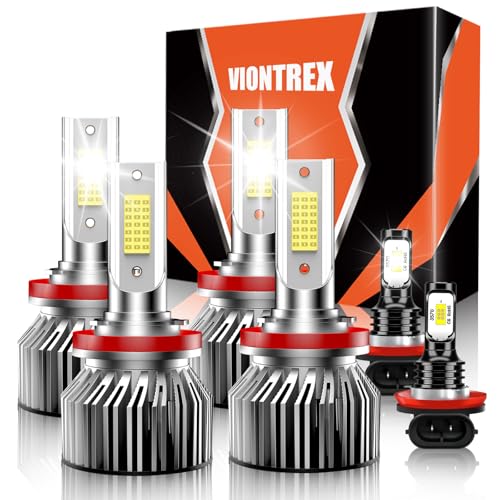 Driving Light Fit for Jeep Grand Cherokee 2018 2019 2020 2021 High Low Beam Fog Light Bulbs Combo Pack Plug and Play 6500K White Car Lamp Bulb Kit IP68 Pack of 6