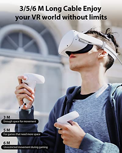 Link Kabel 5m,Kompatibel mit Meta/Oculus Quest2/Pro PICO 4 Zubehör und PC Steam VR,Stouchi Virtual Reality Headset Kabel,Hochgeschwindigkeits PC Datenübertragungs,USB 3.0 auf USB C Kabel für Gaming PC - Image 7