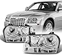 AKKON - For Chrysler 300 OE Replacement Chrome Halogen Type Headlights Driver/Passenger Head Lamps Pair New