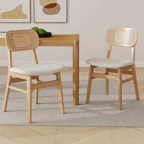 chairus 2er Set Kunstfell Esszimmerstühle für Küchen Rattan...
