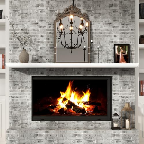 Image of 71 Inch Floating Shelves for Wall, 9.3 inchD Crown Molding Wood Display Shelf