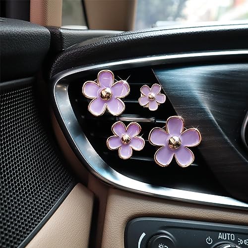 4pcs Purple Flowers Air Vent Clip and 30pcs Blank felt Pads for Custom Scents image 3
