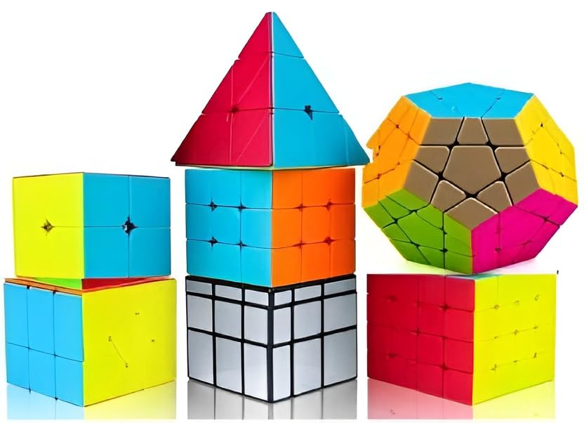Image of MoYu Rubik Cube Puzzle Toy Game 3D Speed Cube, Stickerless Kids Puzzle Cube, Smooth Turning ABS Brain Teaser Toy for Kids and Adults (7 Best Puzzle)