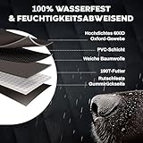 Hainberger Kofferraumschutz Hund gesteppt mit Seiten- und Ladekantenschutz Hundedecke Auto Kofferraum Wasserdicht und Kratzfest, Universal Kofferraum Schutzmatte für Hunde 174 x190cm (Schwarz)