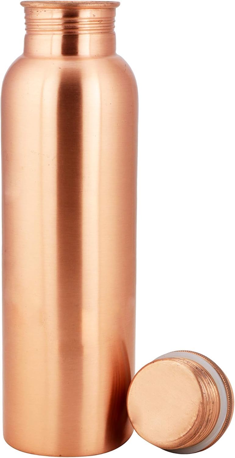 Fashnkart Brown Copper Water Bottle Plain Leak Proof 100% Pure - An Ayurvedic Copper Vessel - Drink More Water And Enjoy The Health Benefits Immediately/Yoga Bottle