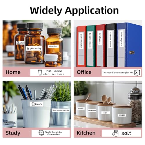 ORGSTA Etiketten Selbstklebend Klebeetiketten Aufkleber Beschriften Beschriftungsetiketten Selbstklebende Sticker Labels Kontinuierliche 15mm x7M/rolle 3 Rollen für S001