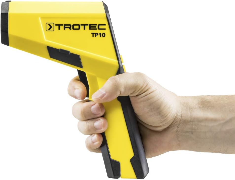 Hand holding TROTEC TP10 Infrared Thermometer