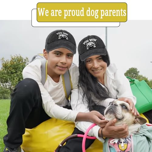 Pug Mom Gifts for Women, Pug Dad Baseball Caps, Adjustable Corgi Mom Caps, Mothers Fathers Day Christmas Birthday Gifts for Dog Lovers. Pug Mom — view 2