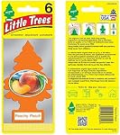 LITTLE TREES Car Air Freshener | Hanging Tree Provides Long Lasting Scent for Auto and Home | Peachy Peach, 24 Air Fresheners