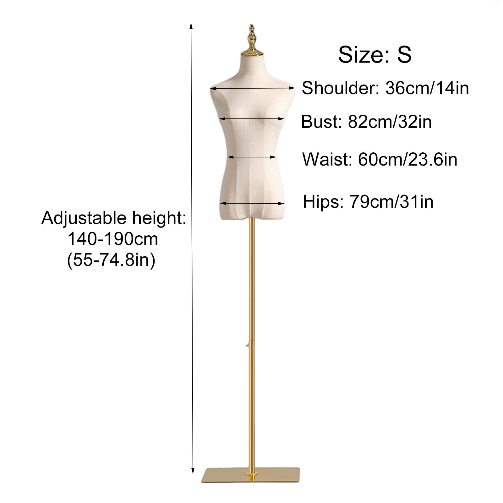 Cuerpo De Torso De Maniquí Femenino, Accesorios De Modelo Maniquí De Medio Cuerpo De Altura Ajustable De 140-190 Cm, Maniquí De Diseño De Costura para Confección Ropa De Sastres