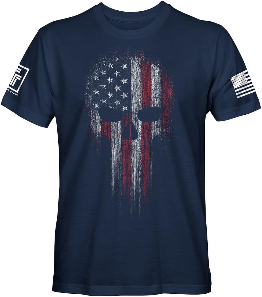 Fantastic TeesUSA American Skull Men's Patriotic T-Shirt