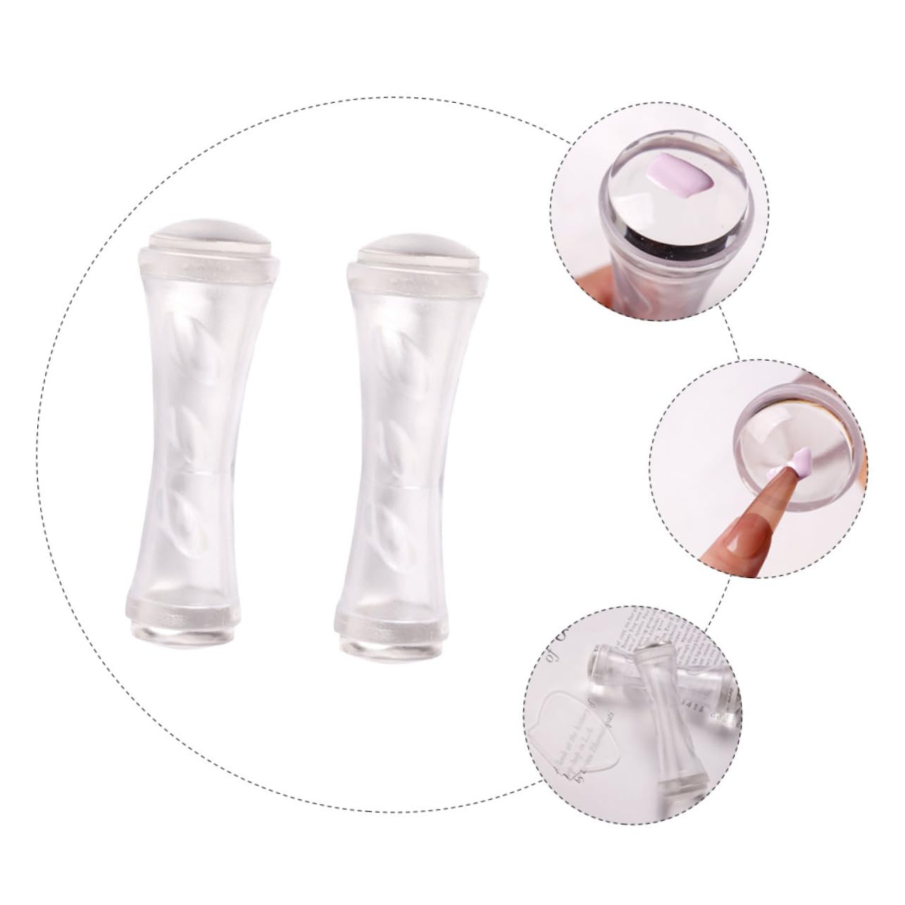 FRCOLOR 8 Piezas Sello De Doble Cabeza De Arte De Uñas Claridad Estampador De Uñas De Bricolaje Kit De Estampado De Uñas Kits De Bricolaje Simple Suministros De Uñas Gel De Sílice