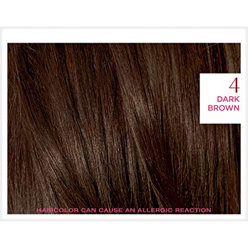 L'Oreal Paris Excellence Creme Permanent Hair Color, 4 Dark Brown, 100% Gray Coverage Hair Dye, Pack of 1