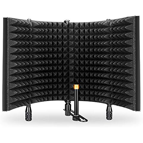Aokeo Professional Studio Recording Microphone Isolation Shield,Pop Filter.Suitable for Blue Yeti,Snowball iCE and Any Condenser Nicrophone Recording Equipment(AO-504) Cover