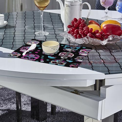 Sets de table crânes antidérapants pour éliminer les taches de table - 5