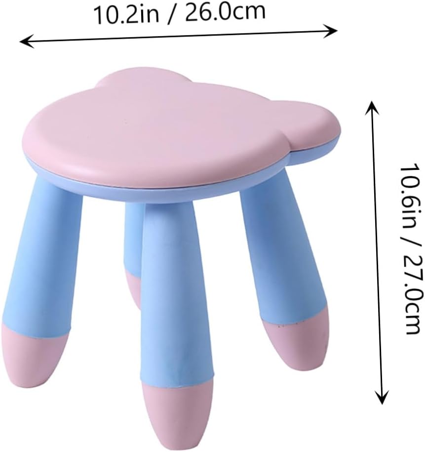 PRETYZOOM Cartoon Bear Stool, Non-Slip Plastic Footstool, Thickened Pink Creative Shoe Changing Stool for Home and Kindergarten Use