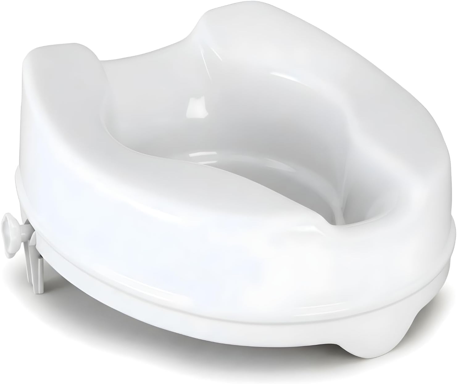 PAXMAX Commode height Raiser/Toilet Seat Elevator riser without Lid plastic, portable, lightweight extender commode seat (White, 6 Inch)
