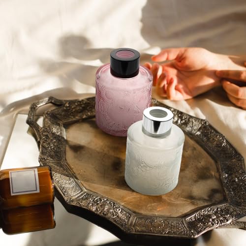 Envases de perfume de vidrio con relieve boca ancha SILENRADAWN frascos decorativos 8
