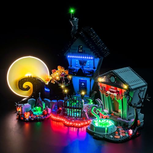 BrickBling LED Light Compatible with Lego Tim Burton's The Nightmare Before Christmas 21351, Halloween Décor Lighting Kit (No Model Included) (Upgraded Version Light)