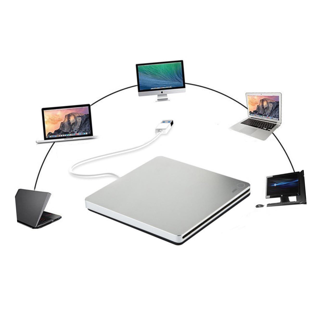 Masterizzatore Dvd Portatile Ultra Dual Interface 30 Color Argento Per Casa/ufficio