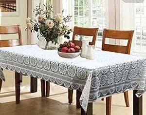 CASA FURNISHING Polyester Dining Table Cover Cloth Net for 6 Seater (White, 60x9inches)