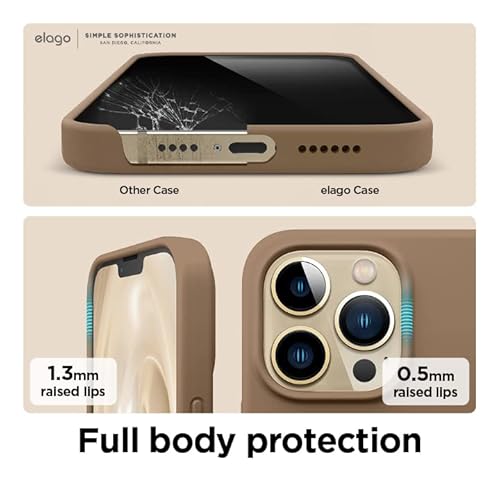 Elago Compatible With Iphone 13 Pro Max Case, Liquid Silicone Case, Full Body Screen Camera Protective Cover, Shockproof, Slim Case, Anti-Scratch Soft Microfiber Lining, 6.7 Inch (Brown) #TOP4