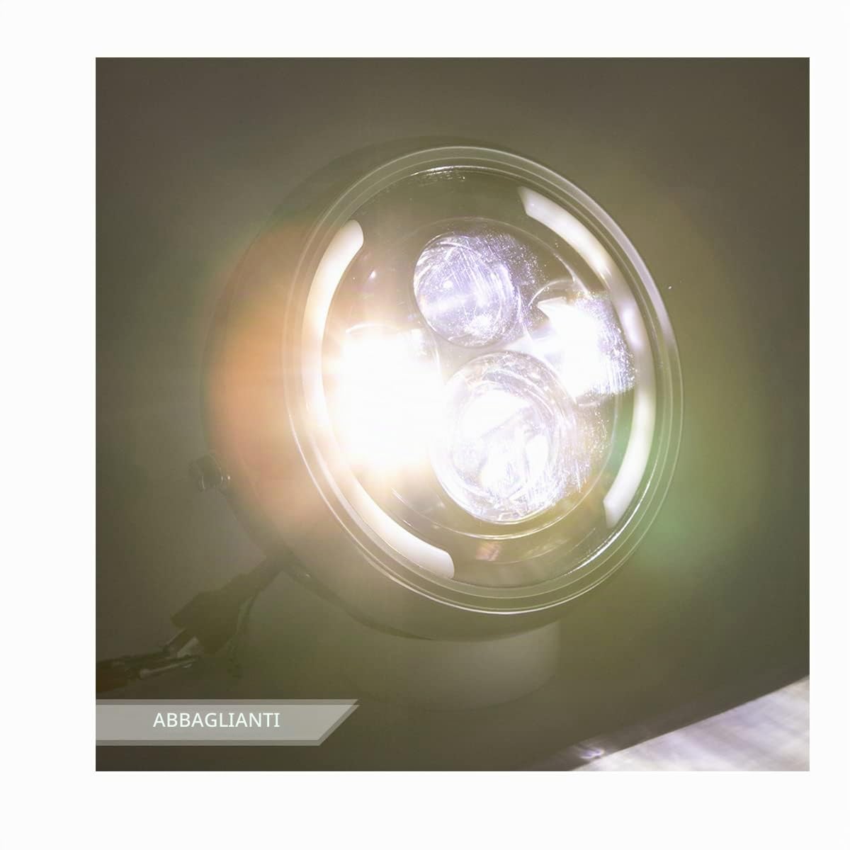 Faro del motociclo 7,5 pollici Led Fari anteriori del motociclo per Cafe Racer Bobber Chopper