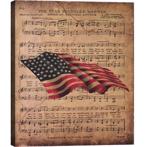 Image of Framed Bald Eagle American Flag Wall Art, Patriotic Rustic Canvas Art Pictures, USA Eagle Wall Decor, Made in USA Ready to Hang for Office Man Cave Living Room