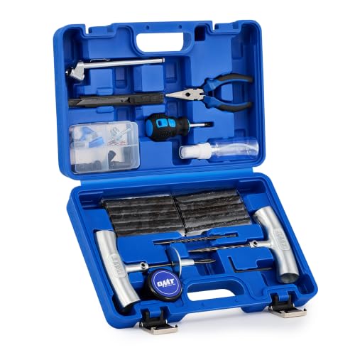 Image of OMT Tire Repair Kit, Tire Plug Kit with Repair Screw, Plug, Pressure Gauge