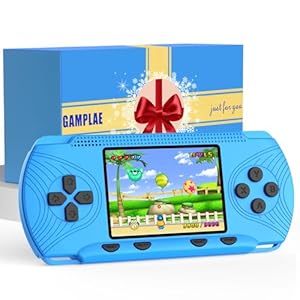 Handheld Games for Kids, Handheld Game Console 3″ HD Screen Built in 258 Video Game Console Handheld Video Games for Kids Portable Hand Held Gaming Console Christmas Blue for Kids