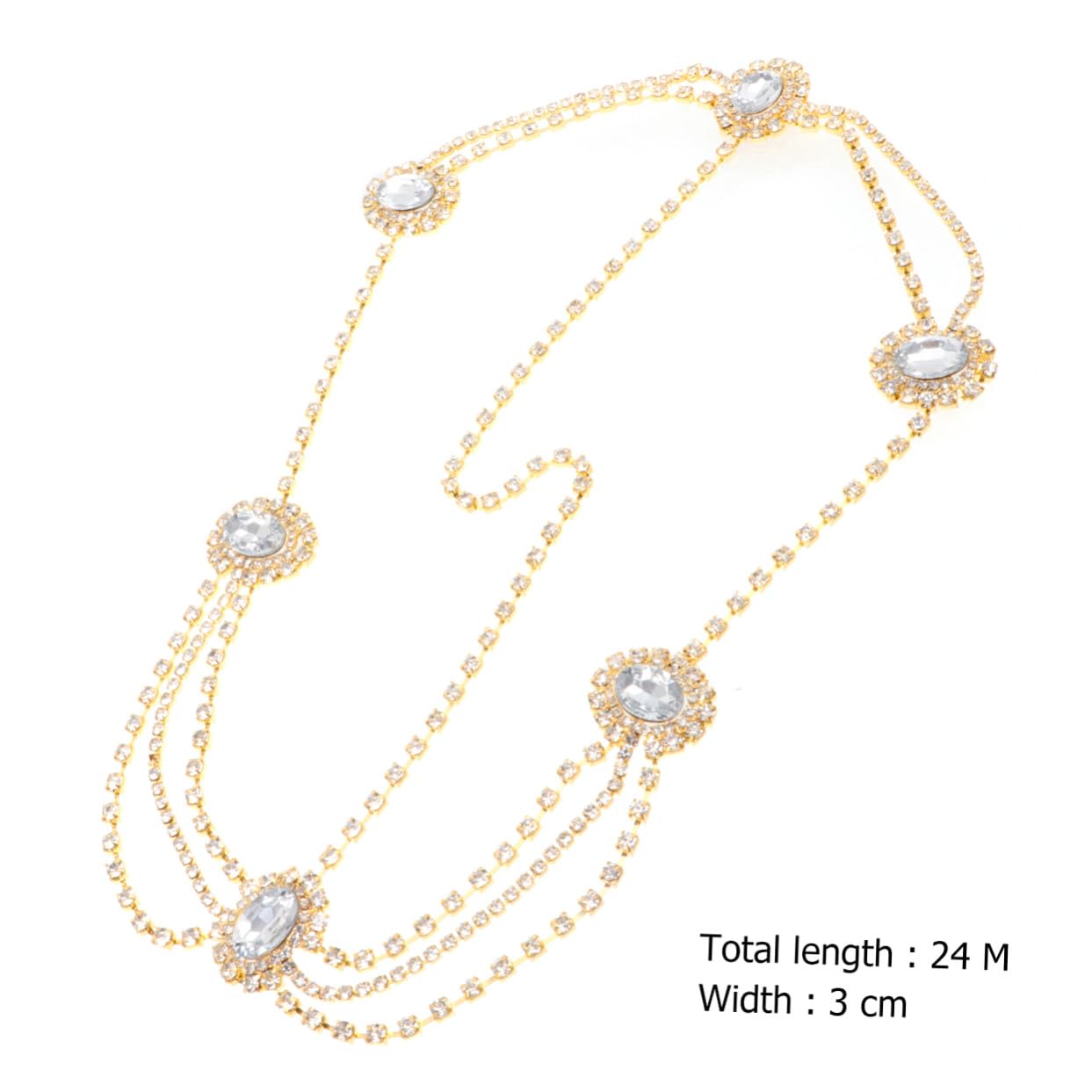 Vintage Gothic Bridal Head Chain with Rhinestone Crystal, Gold Sparkling Wedding Headpiece Jewelry for Women Brides, Elegant Hair Accessory for Wedding Ceremony