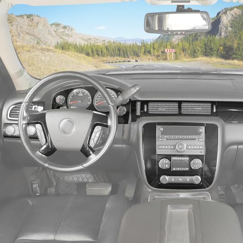 RT-TCZ Carbon Fiber Interior Trim Kit Cover Center Console Decoration Accessories for Chevy Avalanche/Suburban/Tahoe 2007-2013,for GMC Yukon/Sierra 2007-2013,12PCS by RT-TCZ - Used condition - Image 6