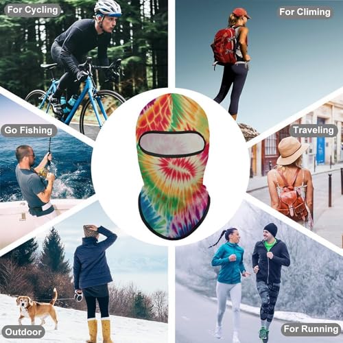 Balaclava para hombre y mujer, máscara para esquiar, máscara facial completa con diseño tie-dye, cubreboca para ciclismo miniatura 6