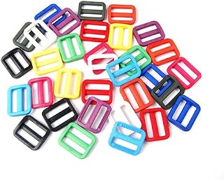 CooBigo 25pcs 1"(25mm) Webbing Plastic Triglides Slides Buckle FLC079(Mix-s)