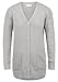 Produktbild DESIRES Inga Damen Lange Strickjacke Feinstrick Cardigan Longstrickjacke Mit V-Ausschnitt Und Knopfleiste Loose Fit, Größe:L, Farbe:Mid Grey (2842)