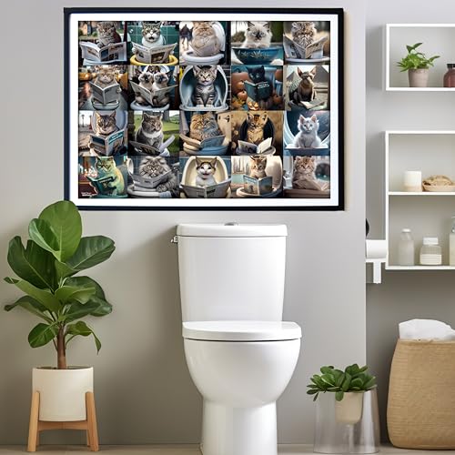 Think2Master Pooping Cats & Kittens 1000 Pieces Jigsaw Puzzle. Perfect Bathroom Decoration, Gag Gift. Fun for Teens, Seniors & Families. Great Gift for Kids Ages 13+. Size: 26.8” x 18.9” by THINK2MASTER - Image 3