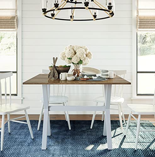 Nathan James Kalos Solid Wood Drop Leaf Folding Kitchen Farmhouse Room Or Space Saving Console Desk, Rustic, Dining Table, Brown/White #TOP2