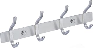 QNIIAED Door Hooks,Multipurpose Stainless Steel Coat Hooks Wall Mounted Screw In Modern Metal Heavy Duty Coat Rack Row Of Hooks Hanger Towel Robe Clothes Hat Hook For Bathroom Bedrooms（Brushed Silver）