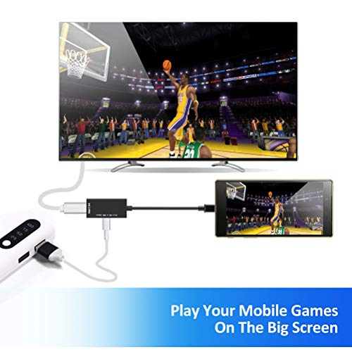 MHL Micro USB to HDMI Cable Adapter, MHL to HDMI 1080P Video Graphic Converter, Cable Adapter with Video Audio Output for Android Smart Phones & Tablets with MHL Function (Black)