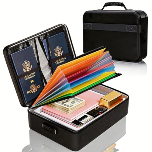 Vizoshi Fireproof Document Box (Soft-Shell) with Lock, 5200°F Fireproof & Water-Resistant File...