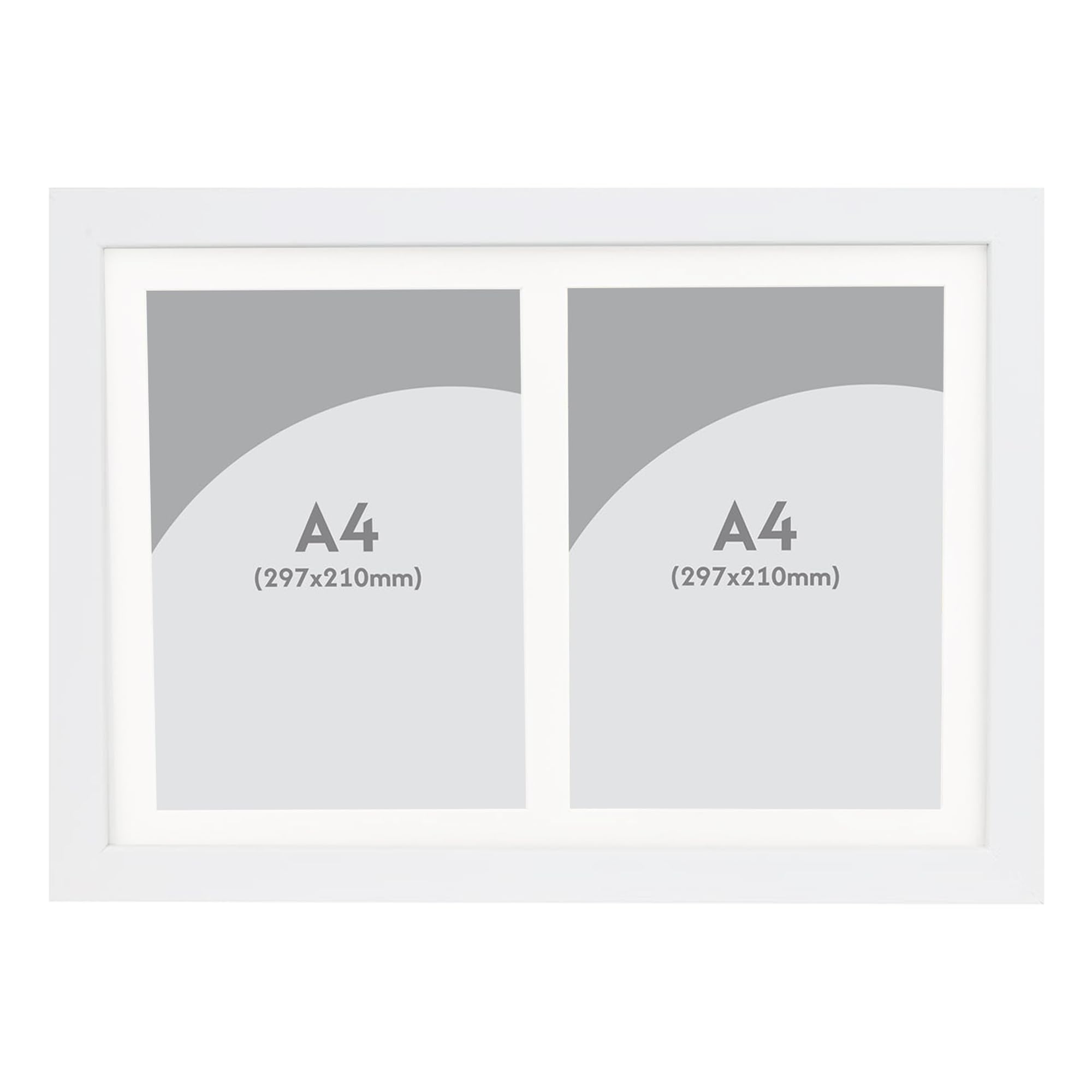 Boldon Framing Photo Frames Multiple Pictures White Collage Photo Frame for 2 A4 photos or certificates - Graduation Multi Picture Frames for Wall Hanging - Neatly Display Lots of Photos In One Frame