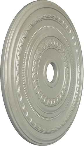 Miniatura 190 de Ekena Millwork CM25COUWF Cole Medallón de techo, 65.8525cmOD x 9.575cmID x 1 3/8"P, pintado a mano blanco ultra puro