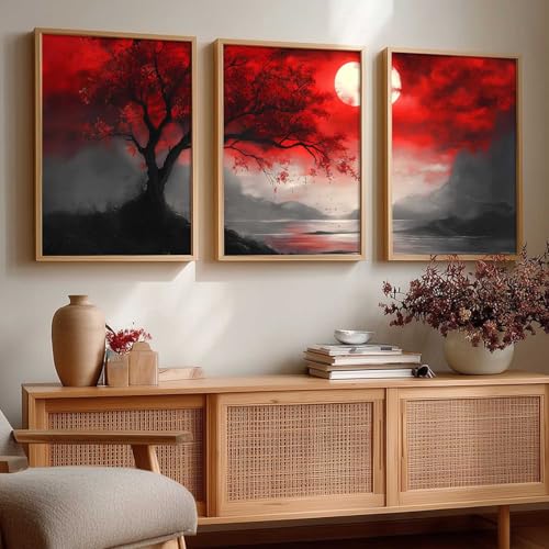 Image of kotart Nature Art Wall Decor Painting for Home Decor | Vastu Frame Wall Art Painting for Living Room Bedroom Office Home Decor Painting Wall Decor Set of 3 Size (13X17 inch)