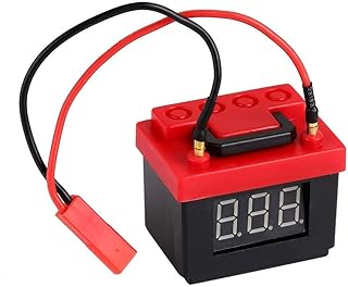 Low Voltage Alarm Lipo Battery Simulation Decoration for 1/10 RC Crawler Car Axial SCX10 III 90046 Traxxas TRX4 TRX6-1Pc Red+Black